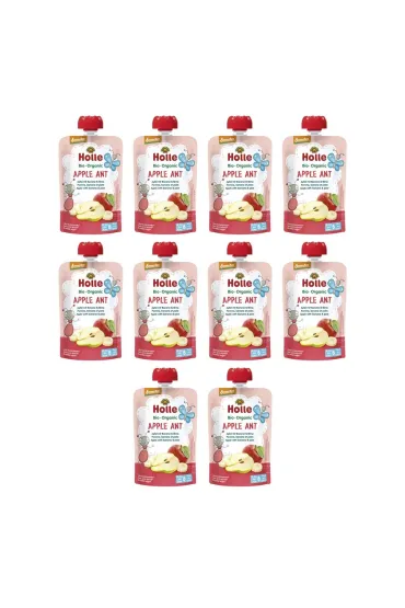 Holle Mus Jab�kowa mr�wka (jab�ko - banan - gruszka) od 6 miesi�ca Demeter Zestaw 10 x 100 ml Bio