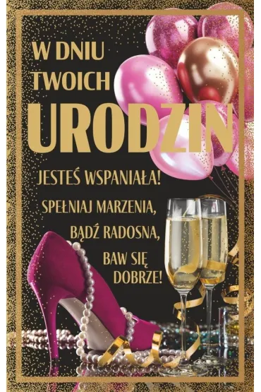 Art Nuvo Karnet urodziny damskie z�ocone (13x20,5cm) UCK-04