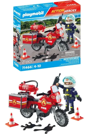 Playmobil Action Heroes Motocykl stra�y po�arnej na miejscu wypadku 71466