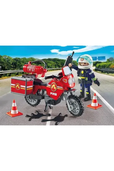 Playmobil Action Heroes Motocykl stra�y po�arnej na miejscu wypadku 71466