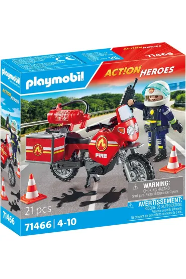 Playmobil Action Heroes Motocykl stra�y po�arnej na miejscu wypadku 71466