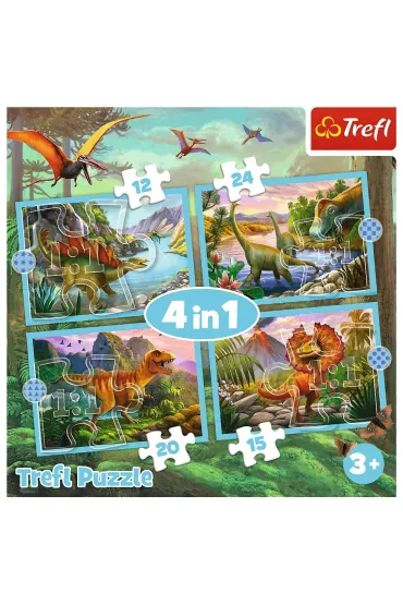 Puzzle 4w1 - Wyj�tkowe dinozaury (12+15+20+24 el.) Trefl