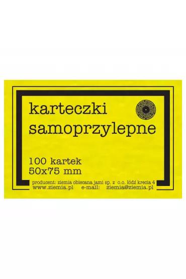 Ziemia Obiecana Karteczki samoprzylepne fluo ��te 50x75 mm
