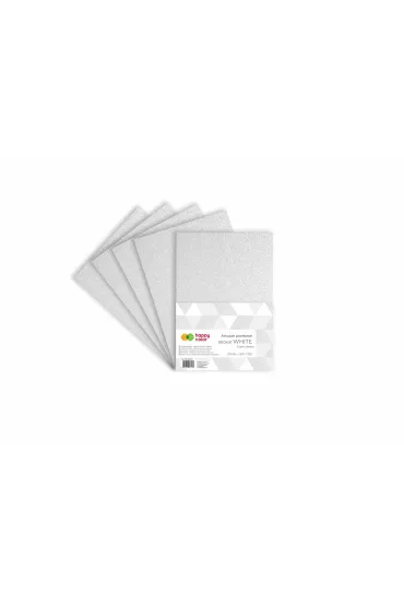 Happy Color Arkusze piankowe brokatowe A4 bia�e 5 szt.