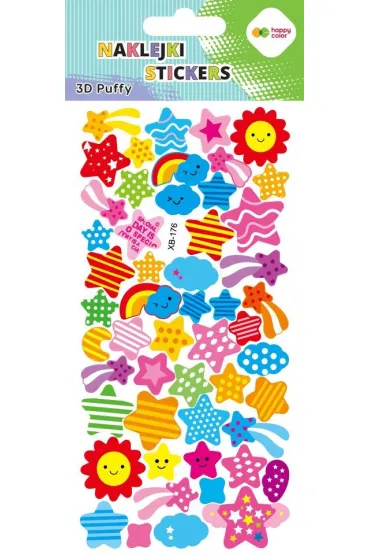 Happy Color Naklejki 3D PUFFY-Sky Stars 9.5x22 cm