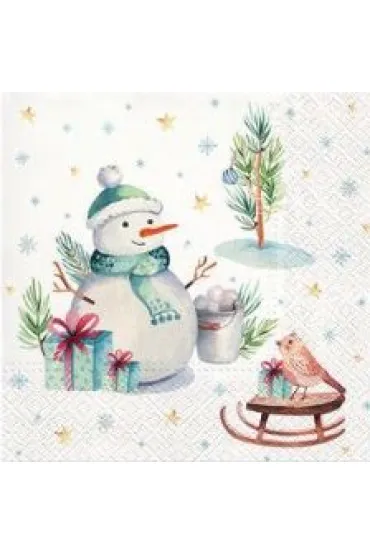Paw Serwetki BN Lunch Tete a Tete Lovely Snowman 33x33 20 szt.