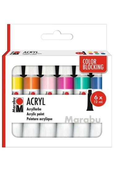Marabu Farby akrylowe Color Blocking 12ml 6 kolor�w 72 ml