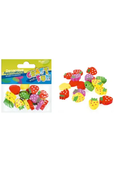 Craft with Fun Ozdoba dekoracyjna guziki truskawki