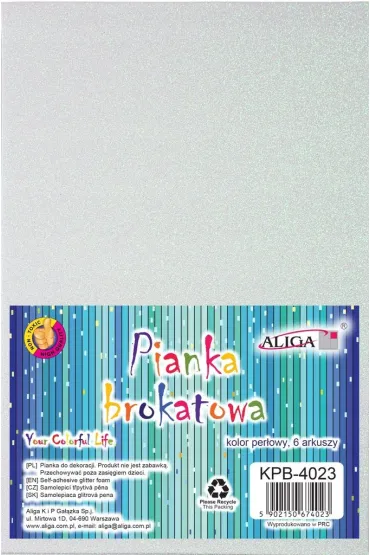 Aliga Pianka KPB-4023 per�owa z brokatem A4 op 6 szt.