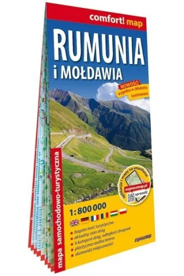 Rumunia i Mo�dawia laminowana mapa samochodowa 1:800 000