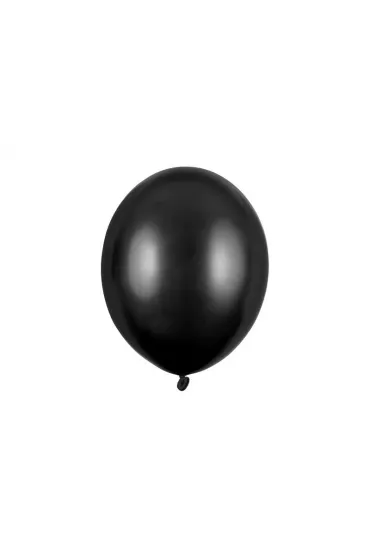 PartyDeco Balony Strong Metallic Black 30 cm 100 szt.