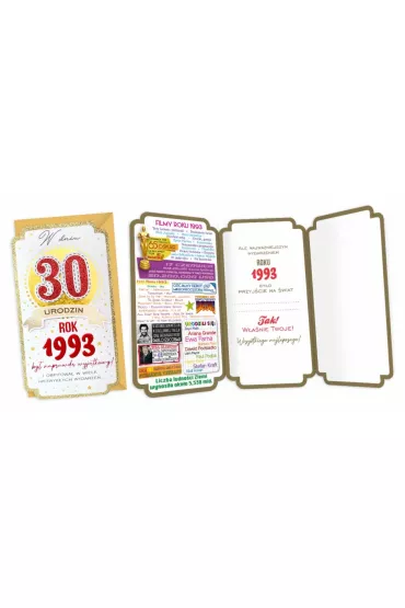 Kukartka Karnet Urodziny 30