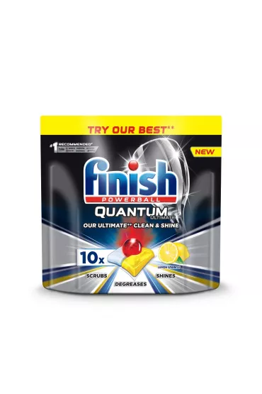 Finish Powerball Quantum Ultimate tabletki do mycia naczy� w zmywarkach Lemon 10 szt.