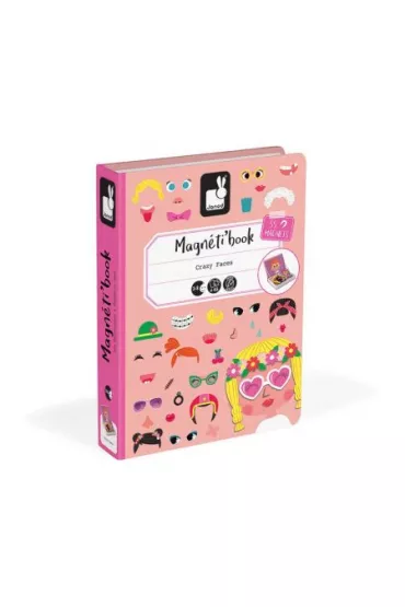 Puzzle Magnetyczna ukadanka mieszne buzie Dziewczynka Magnetibook Janod