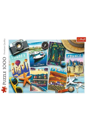Puzzle 1000 el. Wakacyjne poczt�wki Trefl