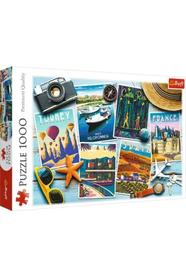 Puzzle 1000 el. Wakacyjne poczt�wki Trefl