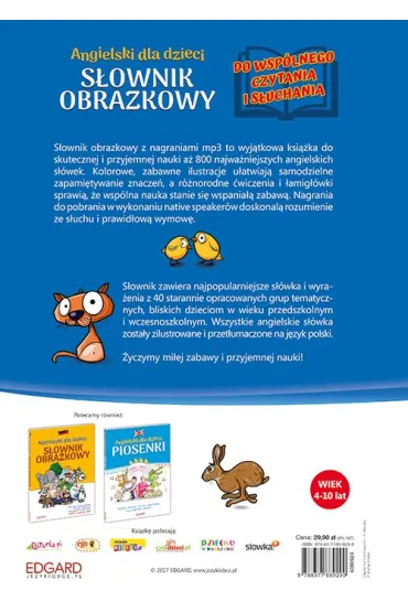 Angielski dla dzieci. S�ownik obrazkowy - Karolina Kostrz�bska, Katarzyna Zimnoch