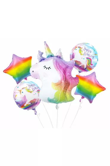 Godan Balony foliowe zestaw Jednoro�ec 5 szt.