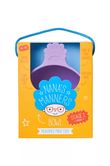 Nana`s Manners Etap 1, Miska silikonowa z przyssawk� i uchwytem, fioletowa