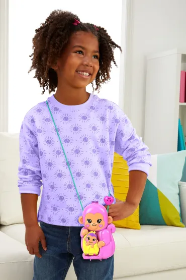 Polly Pocket. Kompaktowa torebka Urocze ma�pki Mattel