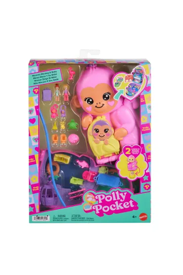 Polly Pocket. Kompaktowa torebka Urocze ma�pki Mattel