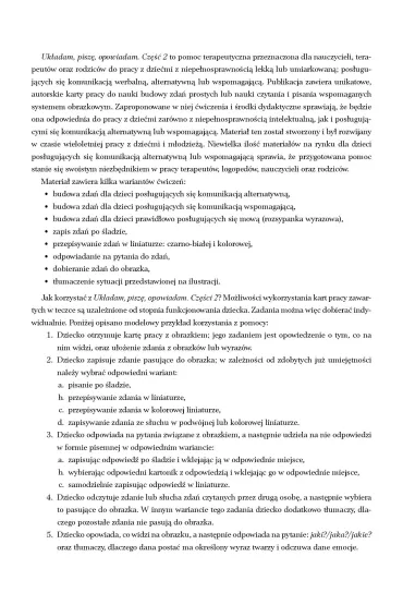 Uk�adam, pisz�, opowiadam. Pomoc terapeutyczna do wspomagania rozwoju mowy. Cz�� 2 - Aleksandra  Wi�niewska