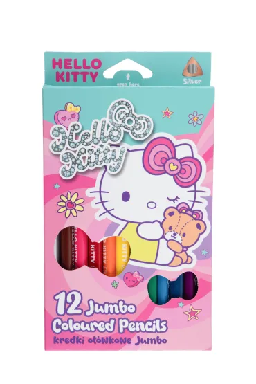 Patio Kredki o��wkowe tr�jk�tne Jumbo Hello Kitty 12 kolor�w