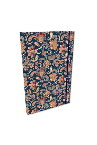Bee-bee Notes A5 z gumk� Soft Touch Paisley Kwiaty Blue kratka