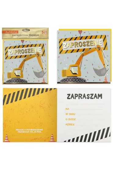 Kukartka Zaproszenie Urodziny 5 szt.