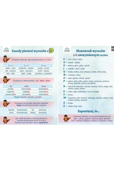 Plansza ortograficzna "Zasady pisowni wyraz�w z �"