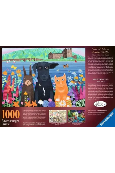 Puzzle 1000 el. 2D Zwierzaki i zamek Ravensburger
