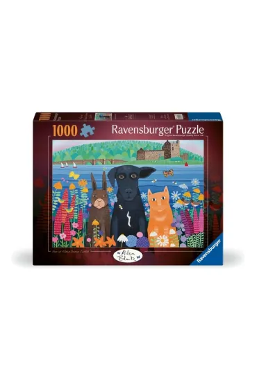 Puzzle 1000 el. 2D Zwierzaki i zamek Ravensburger
