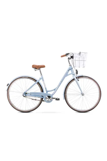 Romet Rower miejski POP ART ECO niebieski 18 M + koszyk