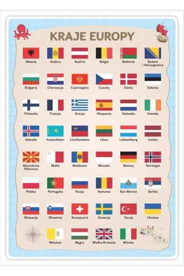 Plakat edukacyjny - Kraje Europy A3