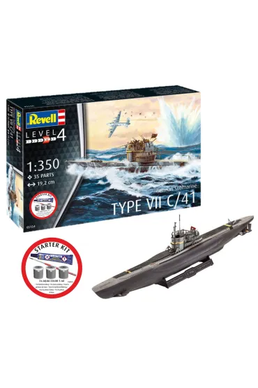 Revell Starter Kit 1:350 German Submarine Type VII�C-41 REV-75154