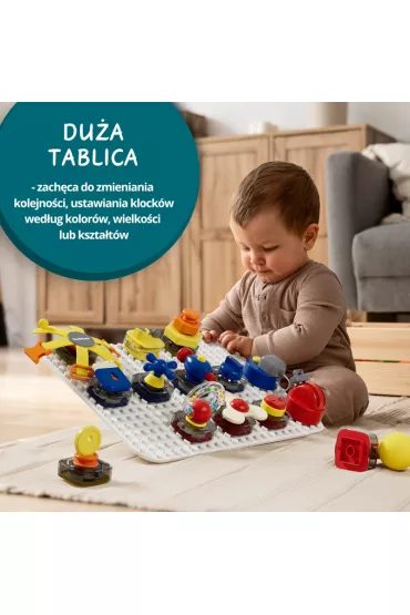 Tablica manipulacyjna z kostk� i doczepianymi elementami 12 m+ Top Bright