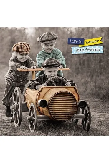 Carte Blanche Kartka holograficzna 3D - Boys in car