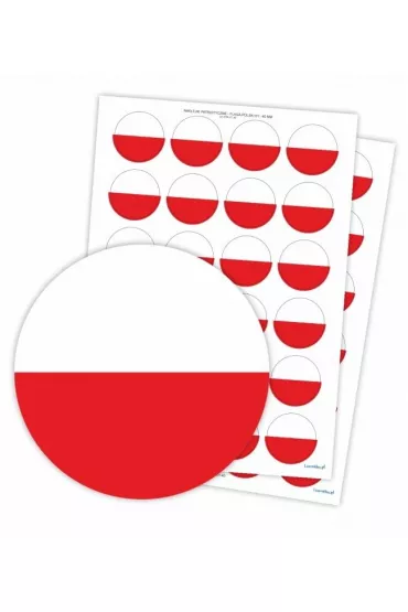 LearnHow Naklejki patriotyczne - Flaga Polski 48 szt.