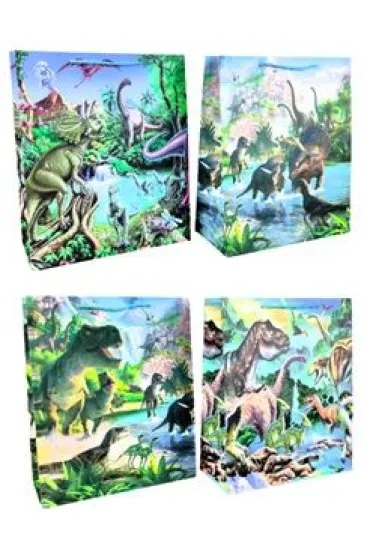 W&k Torebka prezentowa dinozaury WK 22260 L (40x31cm) mix