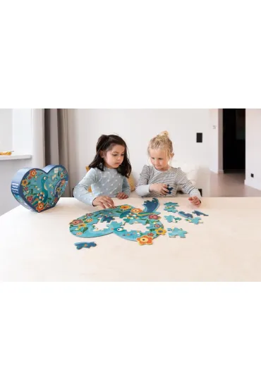 Puzzle konturowe 40 el. Serce Scratch
