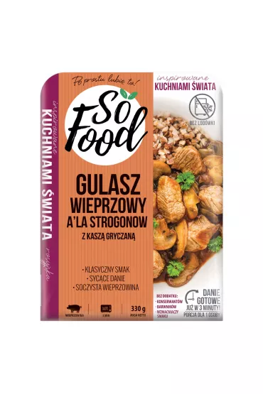 So Food Gulasz wieprzowy ala Strogonow z kasz gryczan 330 g