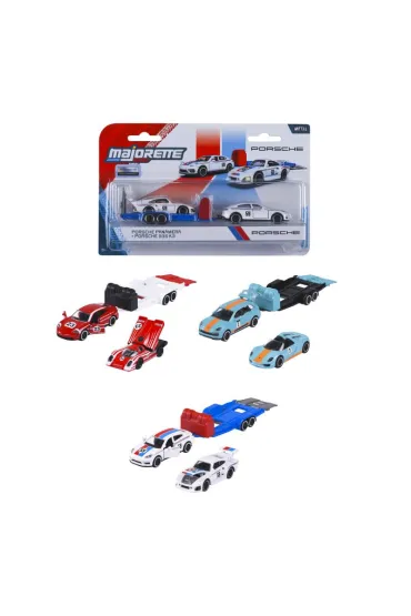 Majorette Porsche z przyczepami, 3 rodz Simba