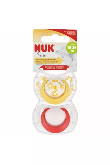 Nuk Smoczek uspokajaj�cy silikonowy 18-36m Star 10177177 2 szt.