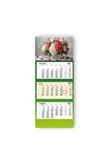 Sapt Kalendarz 2027 tr�jdzielny Peonie