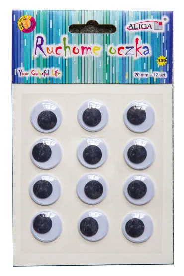 Aliga Ruchome oczka samoprzylepne 20 mm 12 szt