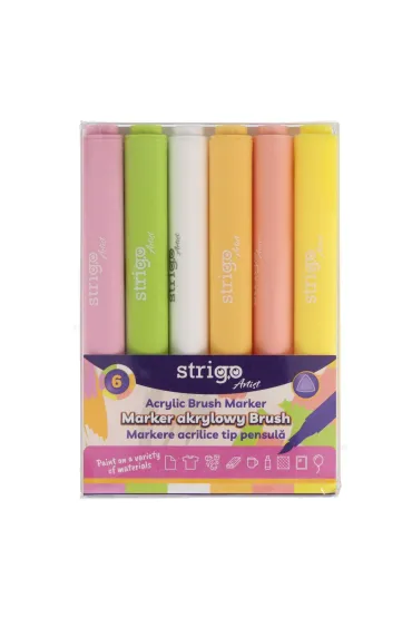Strigo Marker akrylowy z ko�c�wk� Brush 6 szt.