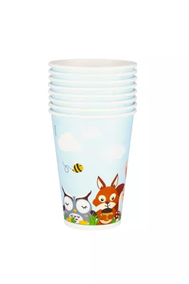 Arpex Kubki papierowe Le�ne zwierz�tka 200ml 8 szt.