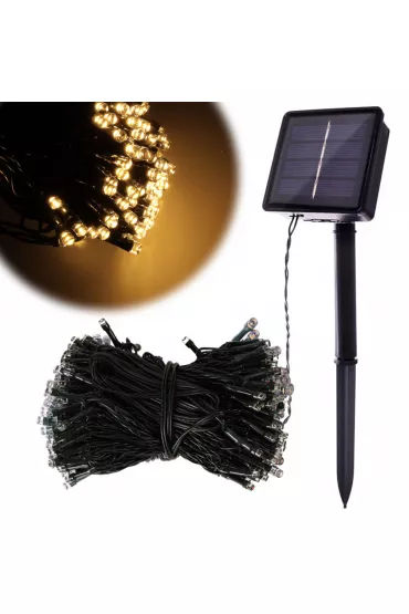 Lampki solarne ogrodowe LED choinkowe �wi�teczne �a�cuch �wietlny 20m 200LED ciep�y