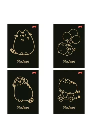 St. Majewski Zeszyt A5 Pusheen Gold mix kratka 60 kartek