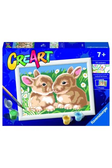Malowanie po numerach CreArt - Puszyste kr�liczki Ravensburger